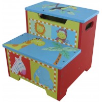 Scaunel Safari cu doua trepte si lada de stocare din MDF Setp Stool Liberty House